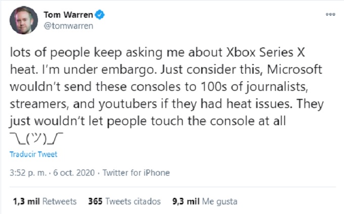 Xbox Series X Tom Warren