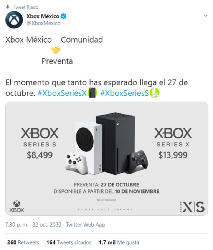 Preventa Xbox Series X Mexico