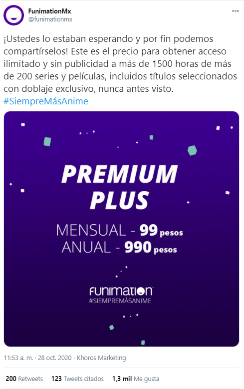 Funimation precio México