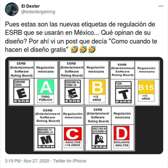 Critican los logos mal diseñados de nueva clasificación de juegos en México