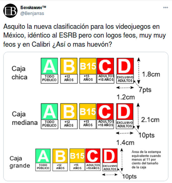 Critican los logos mal diseñados de nueva clasificación de juegos en México
