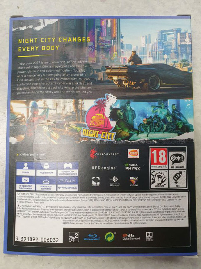 Caja de Cyberpunk para PlayStation 4
