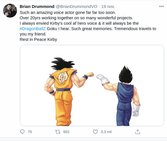 Dragon Ball Z: Actor de Vegeta rinde tributo a colega fallecido de Goku