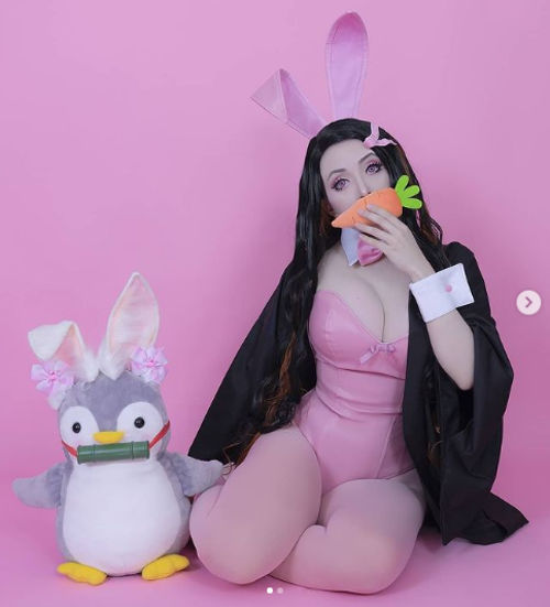 Kimetsu no Yaiba: Nezuko consigue un cosplay de 'conejita'