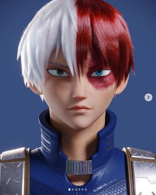 My Hero Academia: Shoto Todoroki al estilo película CGI