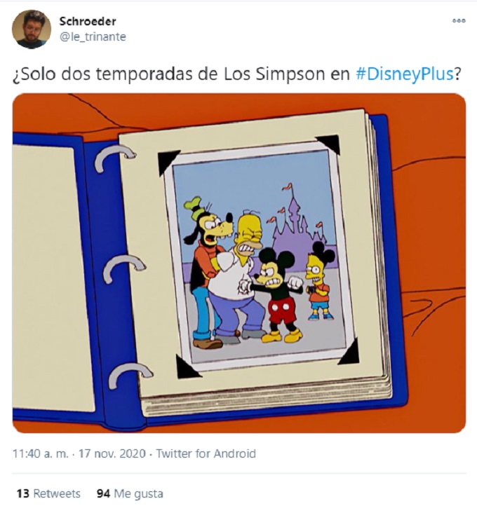 Queja de que Los Simpson no estan en Disney Plus