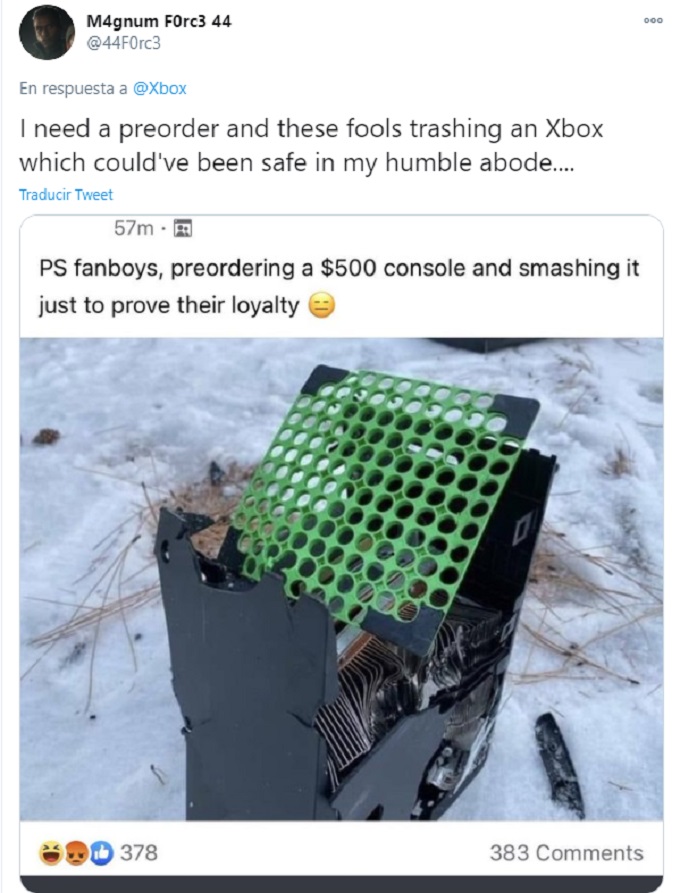 Xbox Series X destruido