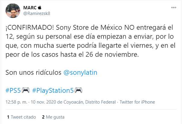 Sony Store Mexico PS5