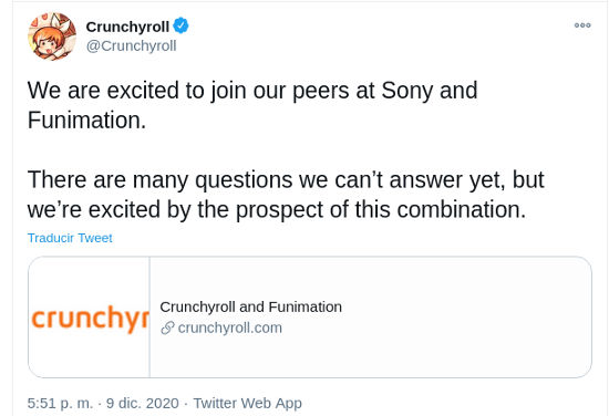 Crunchyroll será parte de Funimation