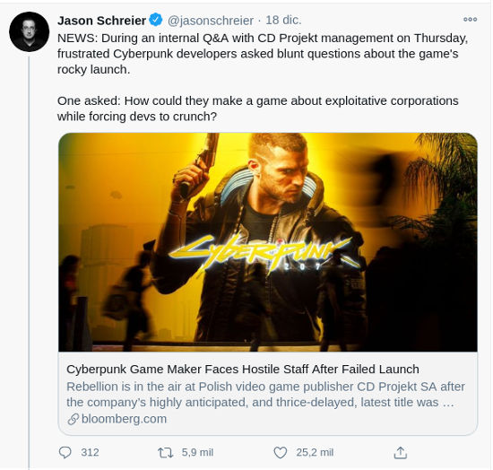 Cyberpunk 2077: Empleados enojados revelan los verdaderos culpables del desastre