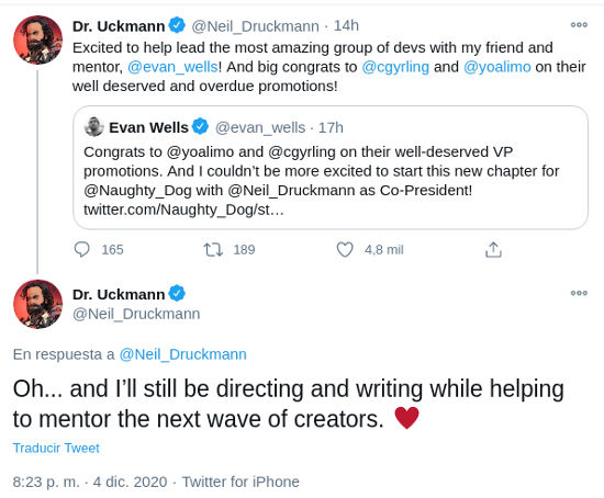 Tras éxito de The Last of Us 2, Neil Druckmann asciende a copresidente de Naughty Dog