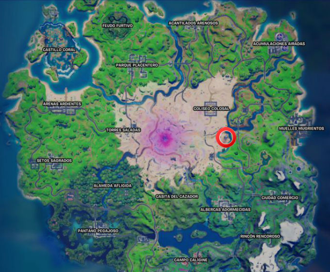 Mapa en donde esta la Razor Crest en Fortnite