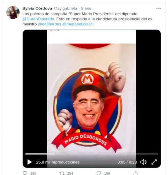 Político chileno usa Super Mario Bros. para campaña