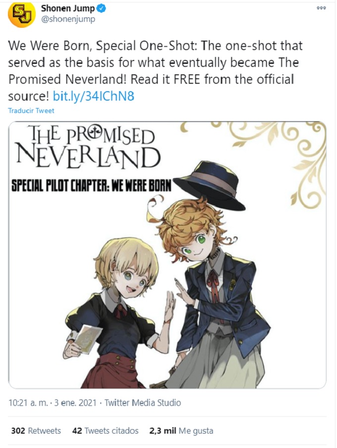 The Promised Neverland Capitulo Piloto Manga