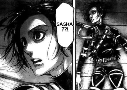 sasha, eren, gabi, shingeki no kyojin