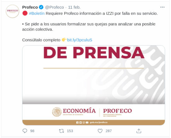 Las fallas de IZZI provocan que la Profeco actúe