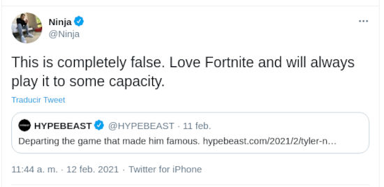 Ninja desmiente que deje a un lado a Fortnite