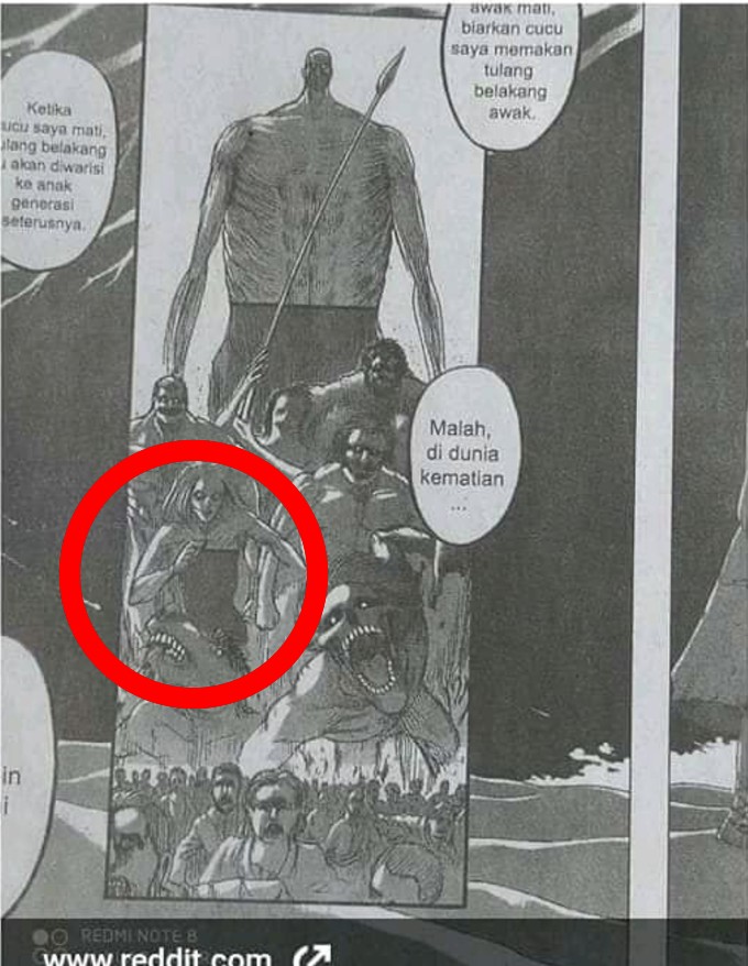 Titan hembra censurada en el manga de Shingeki no Kyojin