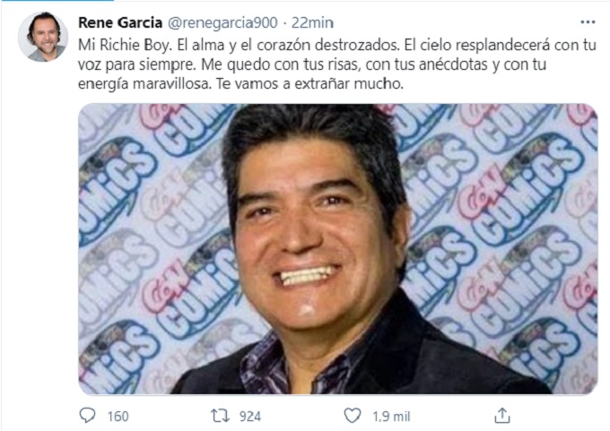 mensaje de Rene Garcia por muerte de Ricardo silva