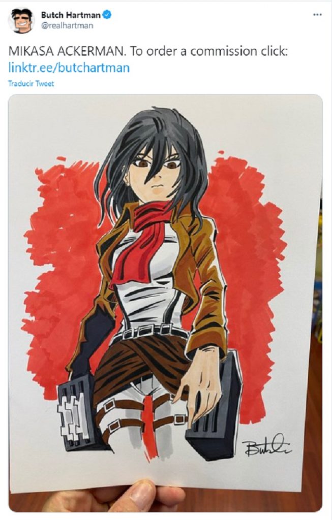 Shingeki no Kyojin fanart de Mikasa hecho por Butch Hartman creador de Los Padrinos Magicos