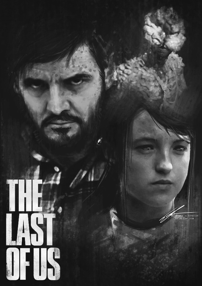 The Last of Us Joel y Ellie ilustracion