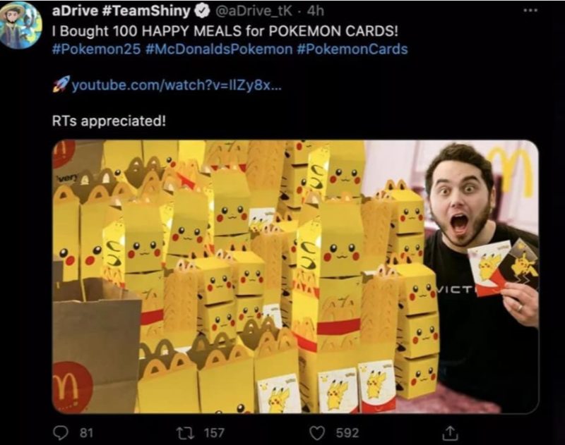 Revendedores y coleccionistas arrasan con Cajitas Felices de McDonald's por tarjetas de Pokémon