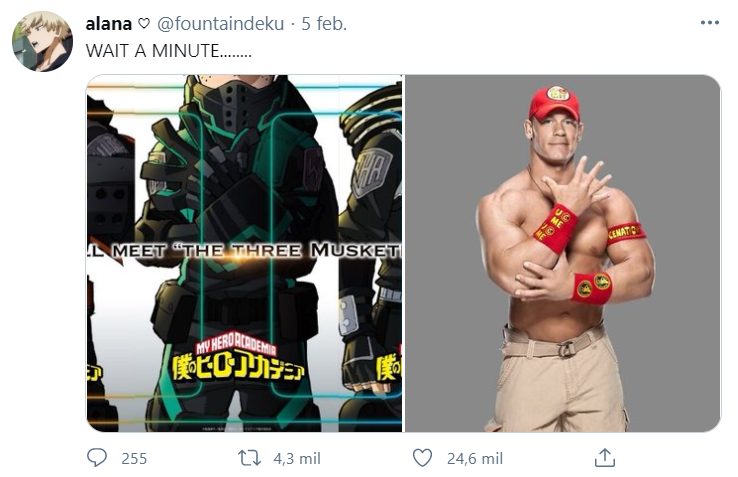 Fans de My Hero Academia señalan parecido de Deku con John Cena.