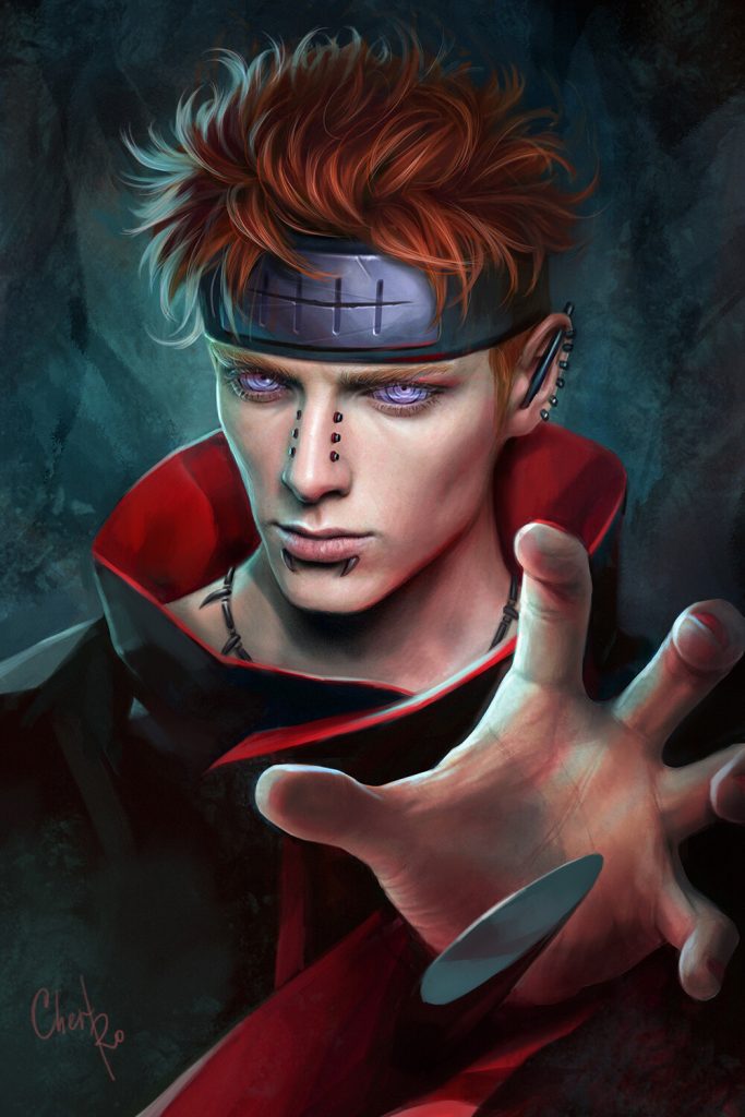 Esta artista digital seguro te impresionará por la habilidad con la que traslado a Pain del manga de Naruto Shippuden a un estilo realista.