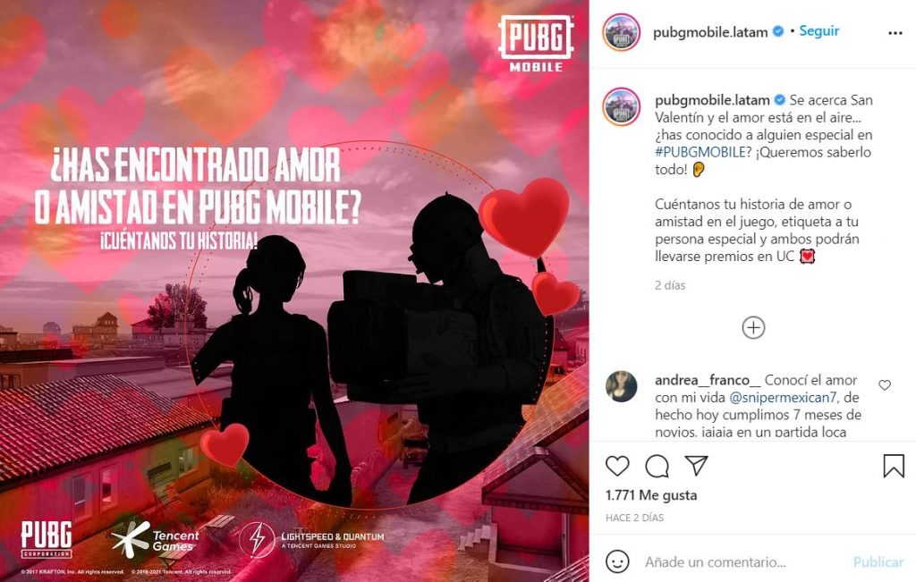 PUBG Mobile acaba de anunciar una nueva dinámica en la que puedes ganarte premios en UC si compartes tu épica historia de amor.