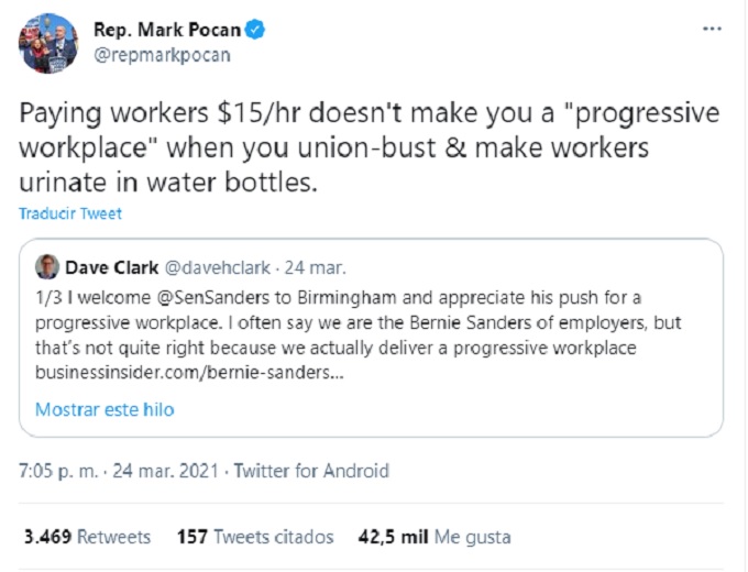 Amazon tweet del politico Mark Pocan