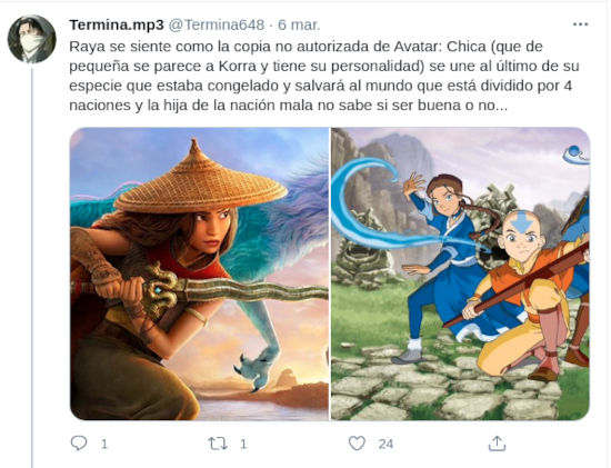 Raya y Avatar tienen similitudes y los fans lo notan