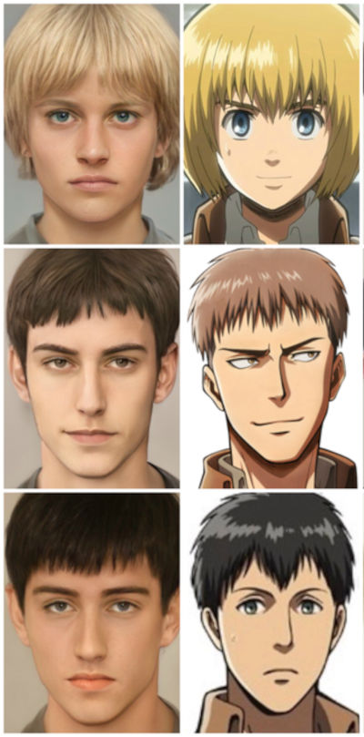 Así se verían los personajes de Shingeki no Kyojin si fueran personas reales