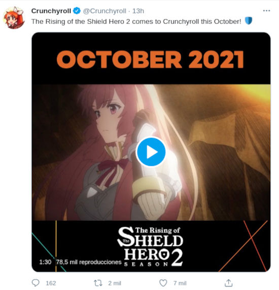 The Rising of The Shield Hero 2 tiene mes de estreno