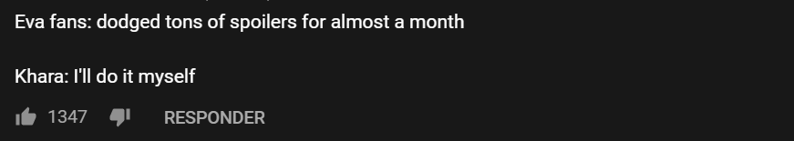 Comentario de Youtube del trailer oficial de Evangelion