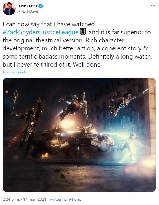 Zack Snyder's Justice League mejor conocido como el Snyder Cut está superando las expectativas con estas primeras críticas positivas.