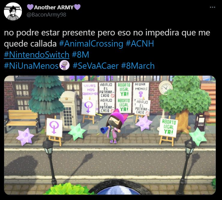 mujeres, feminicidio, aborto, 8m, animal crossing