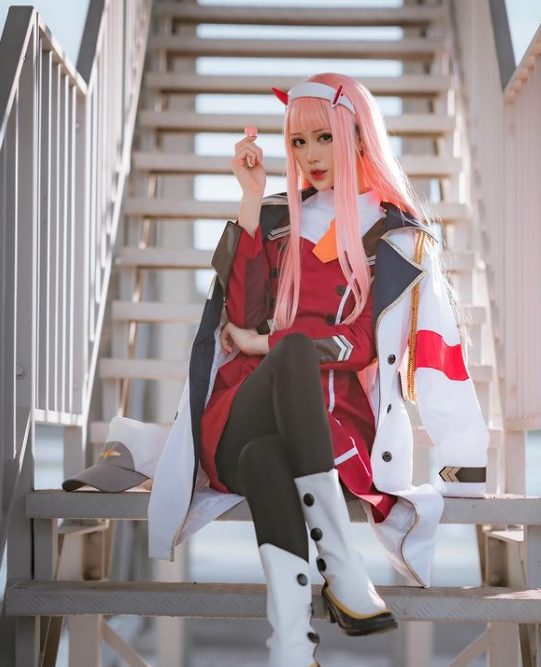 zero two, darling in the franxx, anime, cosplay