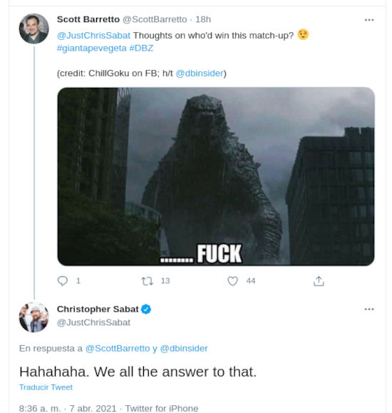 Godzilla contra Vegeta de Dragon Ball como simio gigante, un duelo injusto