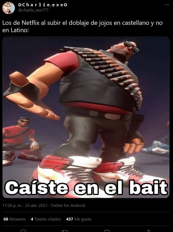 jojo's bizarre adventure y su doblaje español en netflix