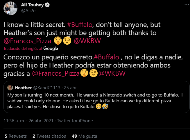 tweet pizzeria, pizza, nintendo switch, buffalo