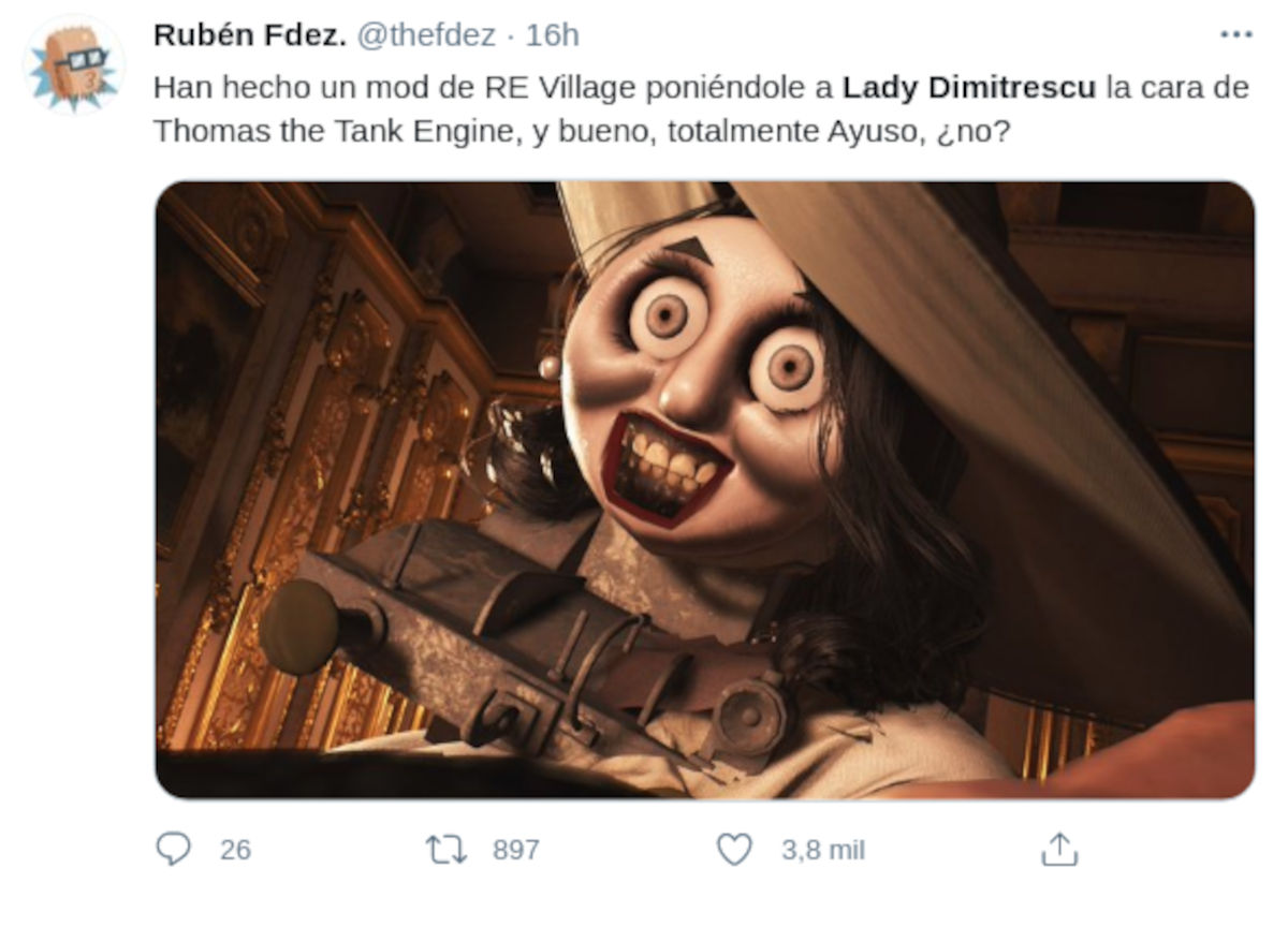 Lady Dimitrescu de Resident Evil: Village invade Twitter