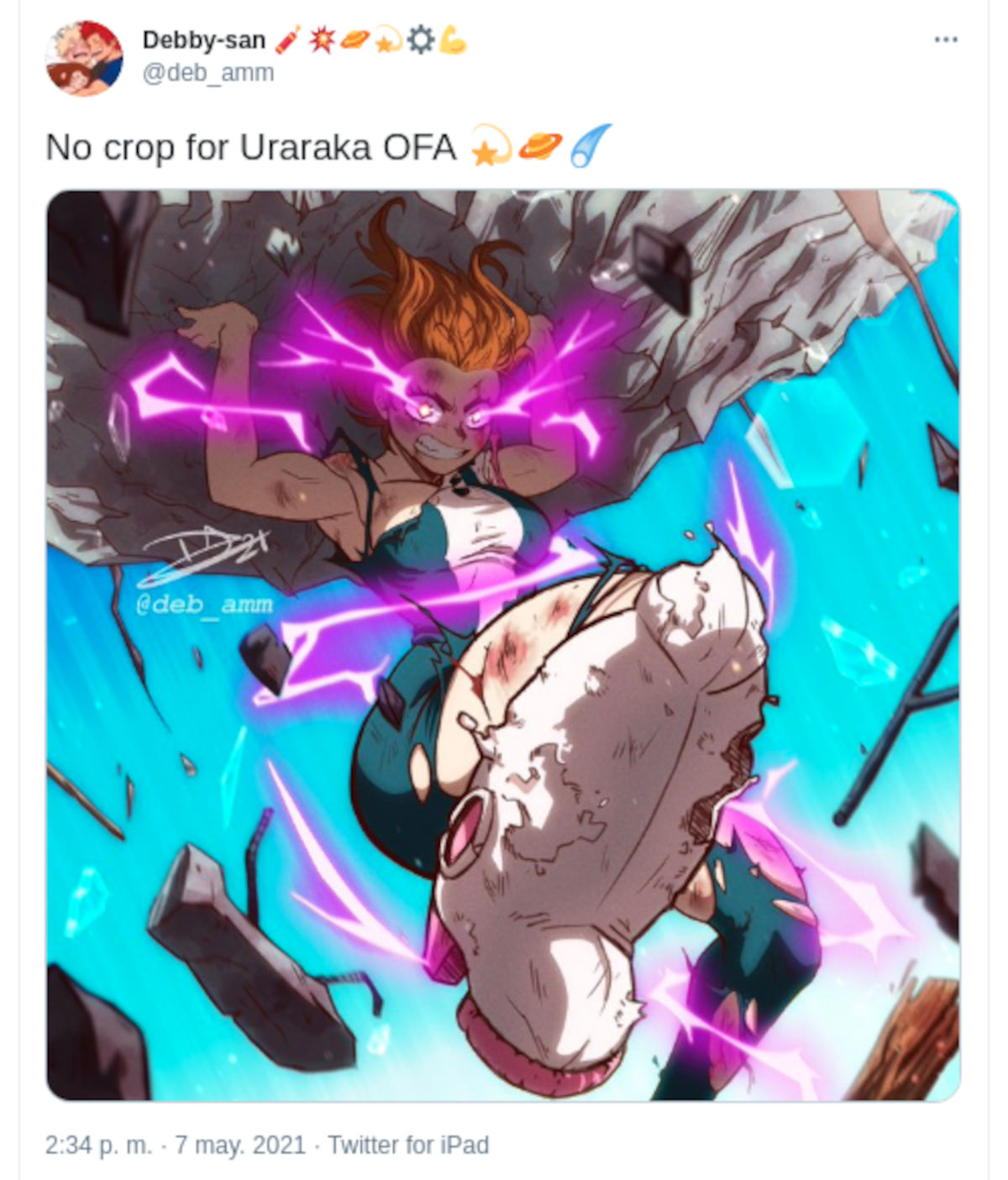 Imaginan a Ochako de My Hero Academia con el poder de All Might