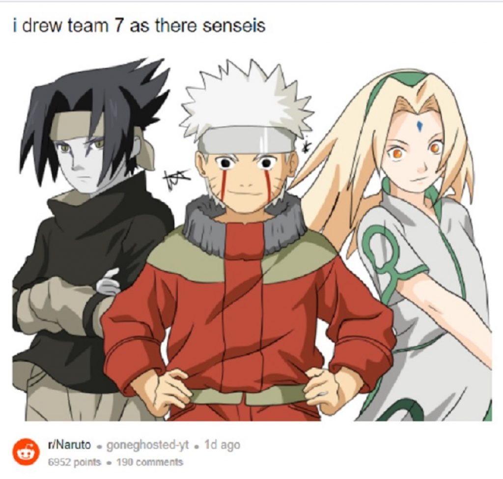 Así de raro se vería el equipo 7 de Naruto si se vistiera como lo hacen sus  maestros