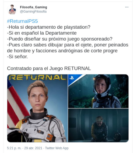 Returnal acaba de salir y ya están quejándose del diseño de su protagonista