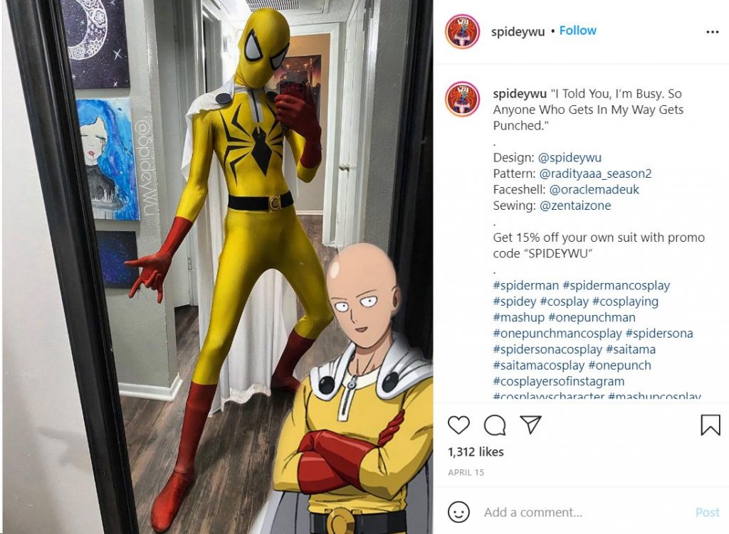 Spider-man cosplay one punch man spidey wu, tierragamer