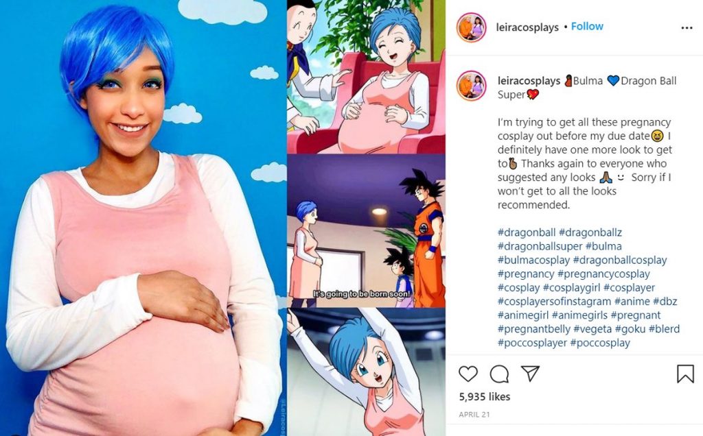 Dragon Ball Super Bulma pregnancy embarazo cosplay Leira Cosplay. tierraGamer