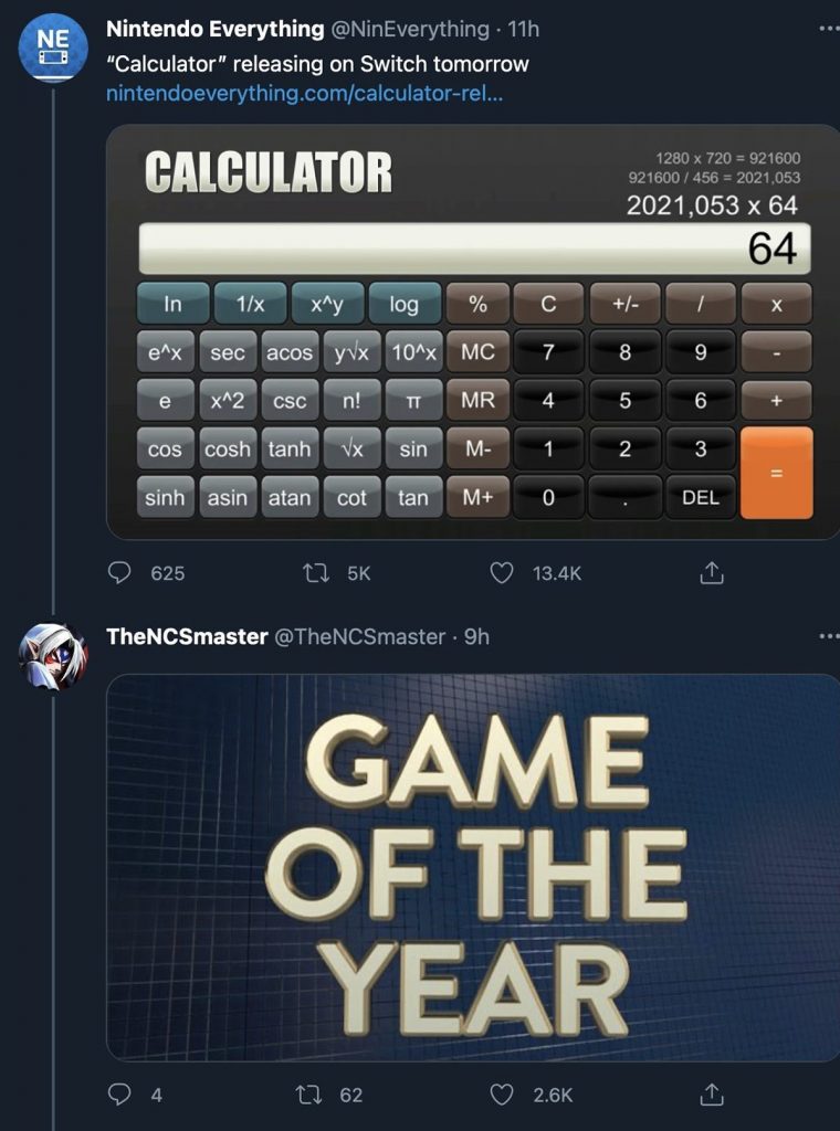 Nintendo Switch calculator calculadora TierraGamer.